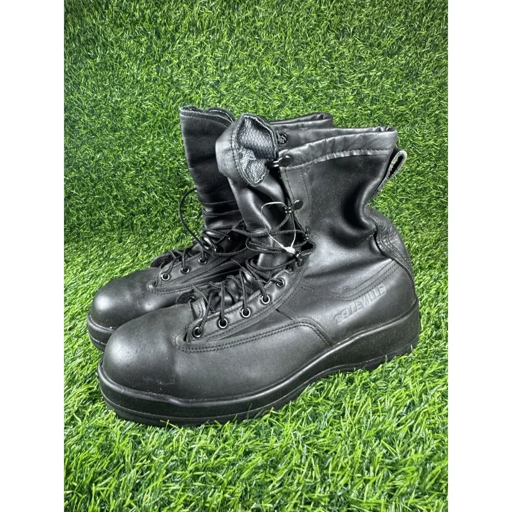 Belleville 800 ST Mens Black Gore-Tex Steel Toe Flight Deck Combat Boots Sz 11.5